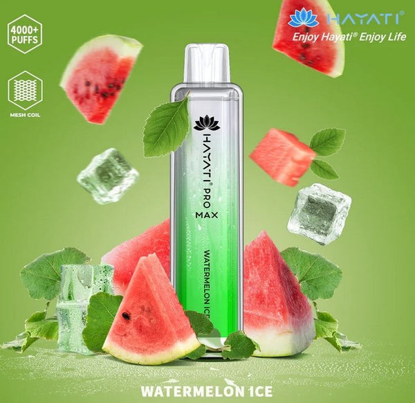 Hayati Pro Max 4000 Puffs Dispsoable Vape Box of 10 - Water Melon Ice