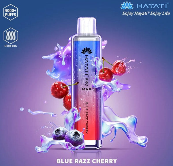 Hayati Pro Max 4000 Disposable Vape Box of 10 - Blue Razz Cherry