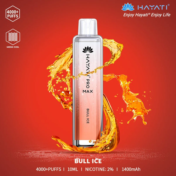 Hayati Pro Max 4000 Disposable Vape Box of 10 - Bull Ice