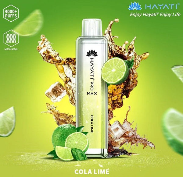 Hayati Pro Max 4000 Disposable Vape Box of 10 - Cola Lime