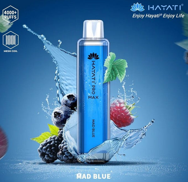 Hayati Pro Max 4000 Disposable Vape Box of 10 - Mad Blue