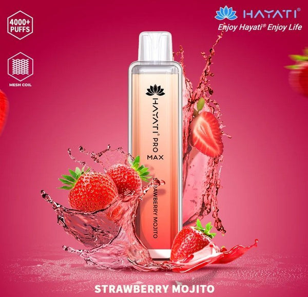 Hayati Pro Max 4000 Disposable Vape Box of 10 - Strawberry Mojito