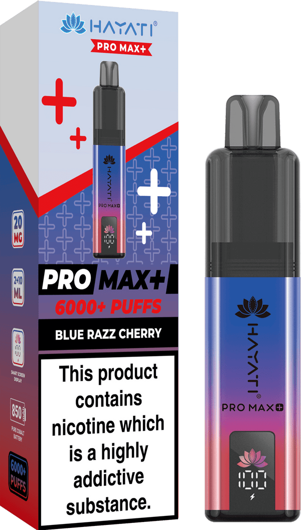 Hayati Pro Max Plus 6000 Vape Box of 5 - Blue Razz Cherry Flavour