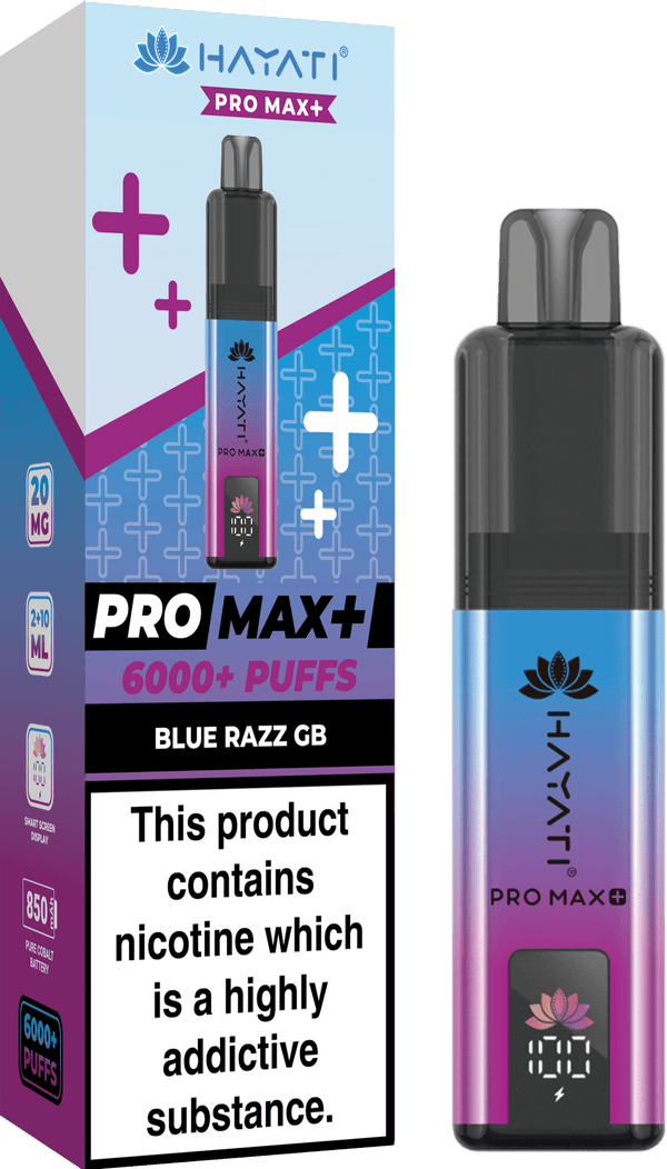 Hayati Pro Max Plus 6000 Vape Box of 5 - Blue Razz GB Flavour