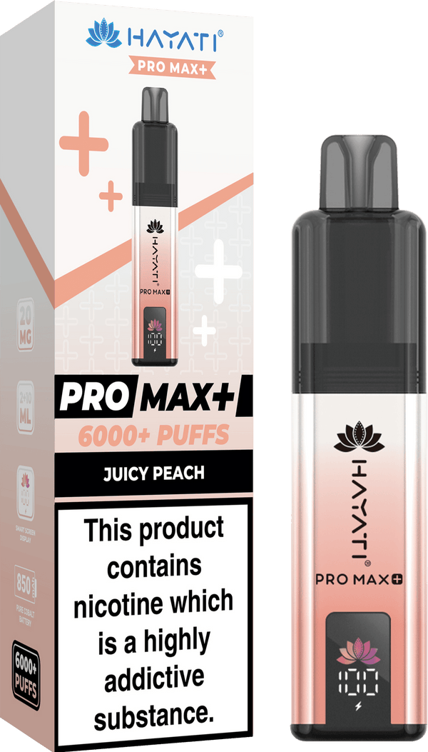 Hayati Pro Max Plus 6000 Vape Box of 5 - Flavour Juicy Peach