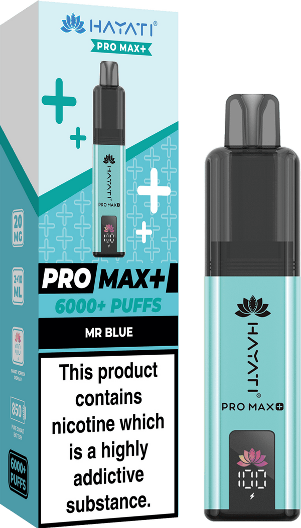 Hayati Pro Max Plus 6000 Vape Box of 5 - Flavour Mr Blue