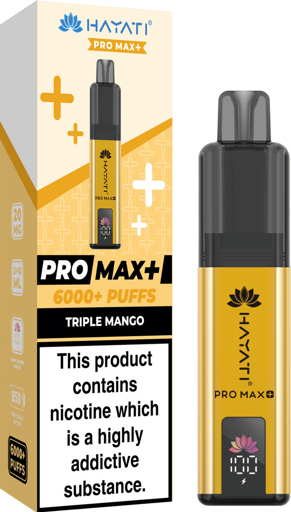 Hayati Pro Max Plus 6000 Vape Box of 5 - Flavour Triple Mango